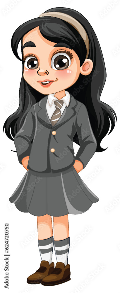 Cute girl student in school uniform Cute girl student in school uniform