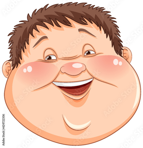 Face of fat boy cartoon