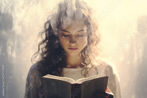 Fotografija Young woman reading the bible