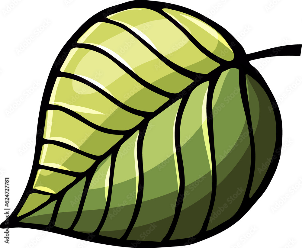Fototapeta premium Tree leaf cartoon funny illustration