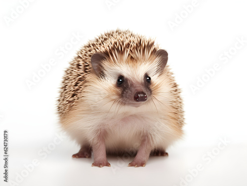 The hedgehog is a medium-sized mammal, quite large, with its distinctive feature being the spiky hair on its body used for self defense. Generative AI. Illustration.
