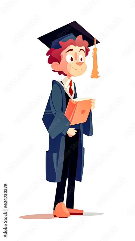 A young woman in graduation cap, generative AI. A young woman in graduation cap, generative AI.