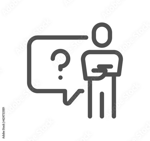 Question related icon outline and linear vector.