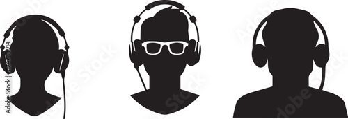 Support Manager icon set, Operator call-centre, Vector Illustration, SVG