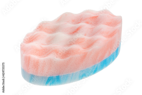 Shower puff sponge soft fluffy for bath isolated on the white background