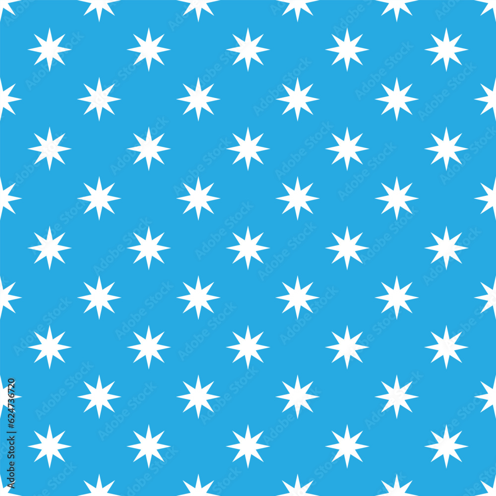 Stars seamless pattern. Stars on a pretty blue background, vector retro seamless pattern for packaging, fabric, paper, background. Stars seamless pattern. Stars on a pretty blue background, vector retro seamless pattern for packaging, fabric, paper, background.