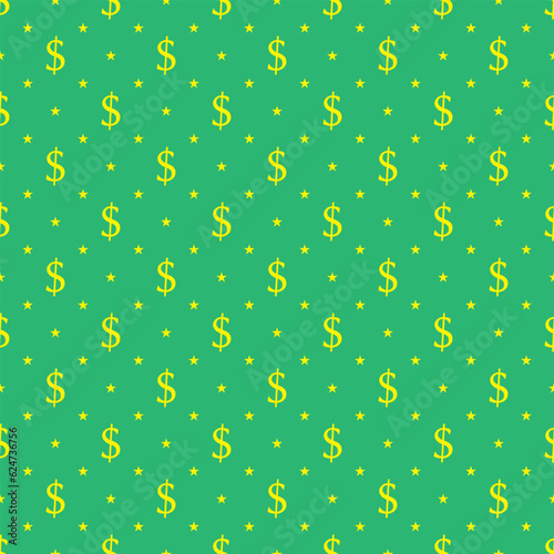 Seamless pattern with dollar sign. Endless vector background. Stock vector illustration.