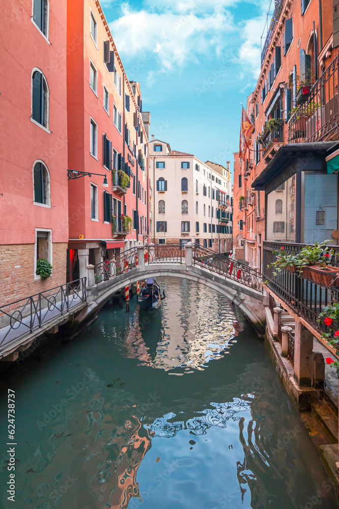 Sunrise view of beautiful Venice. Architecture and landmarks of Venice. Venice panorama, Italy