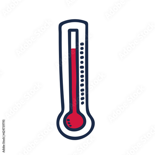 hot weather thermometer icon vector illustration on white background. 