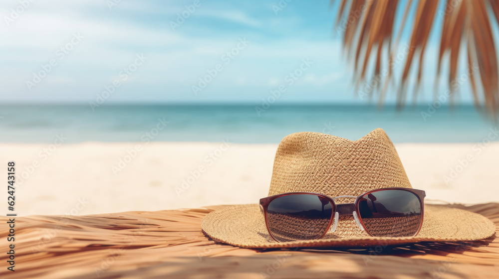 Vacation summer holiday travel tropical ocean sea background. AI generative. Vacation summer holiday travel tropical ocean sea background. AI generative.