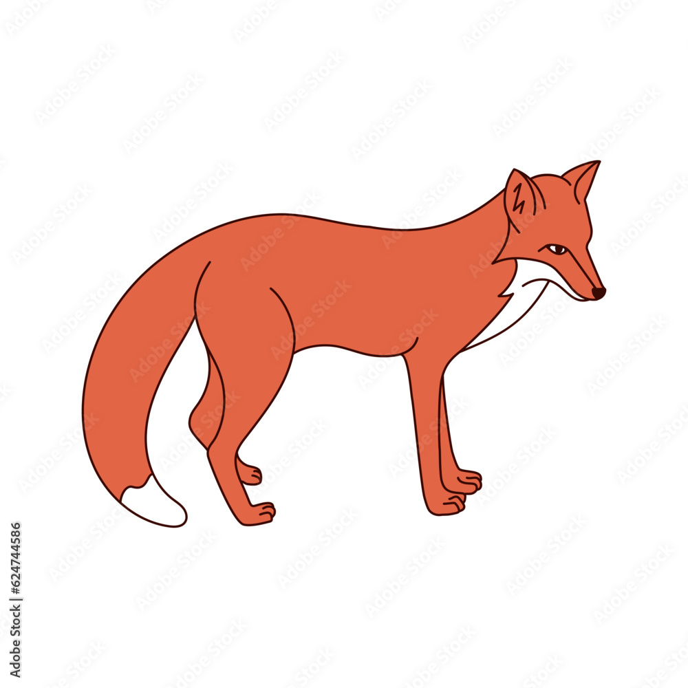 Fox flat minimalist style. Vector illustration Fox flat minimalist style. Vector illustration