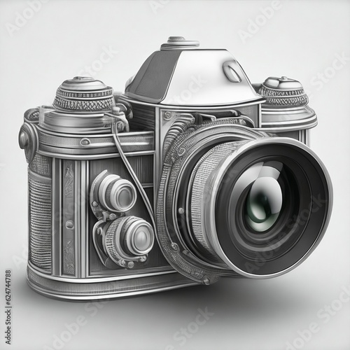 illustration of a digital camera lens by generative Ai