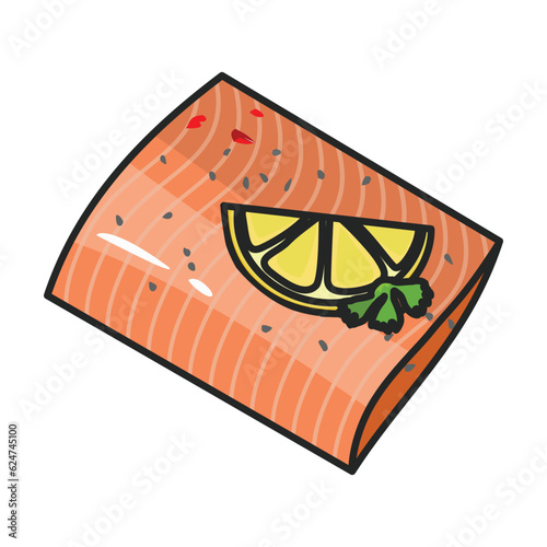 Piece fish vector icon.Color vector icon isolated on white background piece fish.