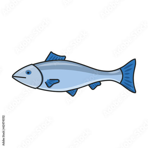 Sea fish vector icon.Color vector icon isolated on white background sea fish.