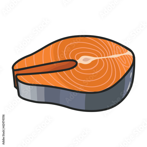 Piece fish vector icon.Color vector icon isolated on white background piece fish.