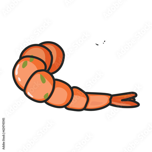 Shrimp vector icon.Color vector icon isolated on white background shrimp .