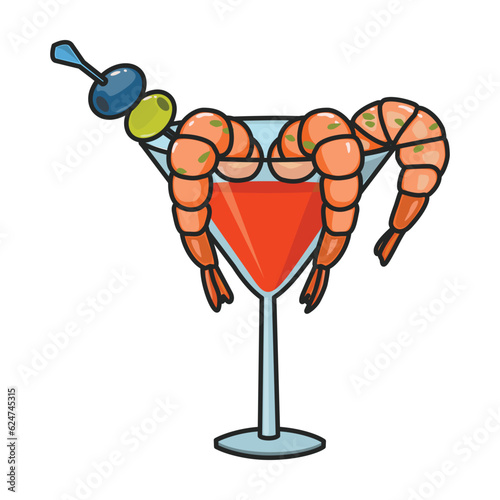 Shrimp vector icon.Color vector icon isolated on white background shrimp .