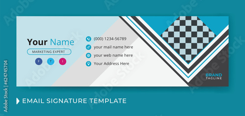 Corporate and business email signature template design with personal details and online mail letter