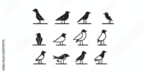 Bird vector icon set illustration