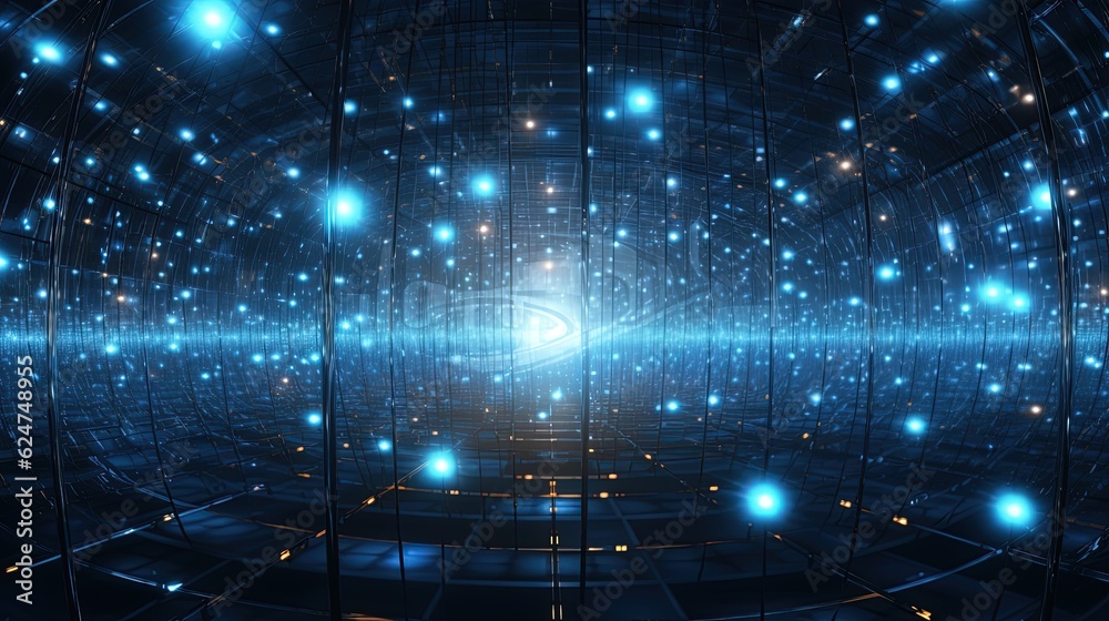 Obraz premium abstract blue background with light sparkles