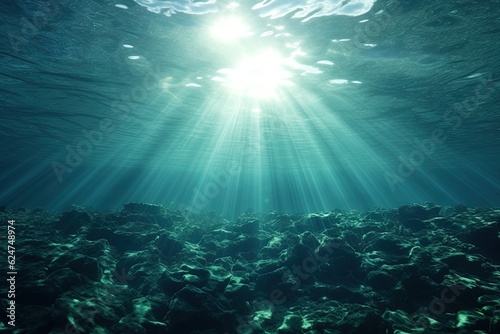 underwater scene with rays of light © andy_boehler