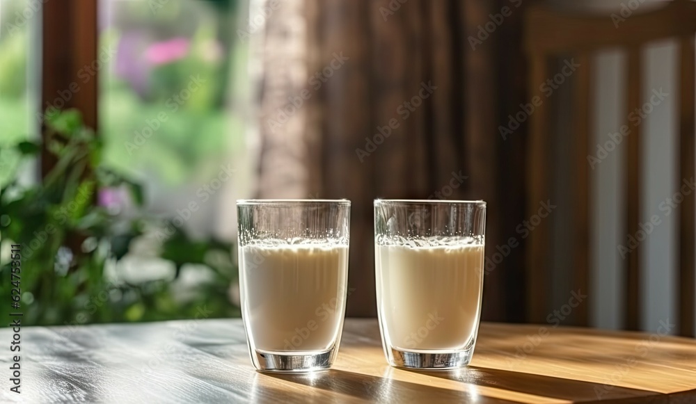 Healthy refreshment. Closeup of fresh milk in glass on wooden table with copy space. fresh and delicious Healthy refreshment. Closeup of fresh milk in glass on wooden table with copy space. fresh and delicious