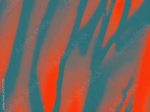 Orange and turquoise color abstract background for sports design. multicolor, tiger, zebra, grain, noise, template. Generative AI.