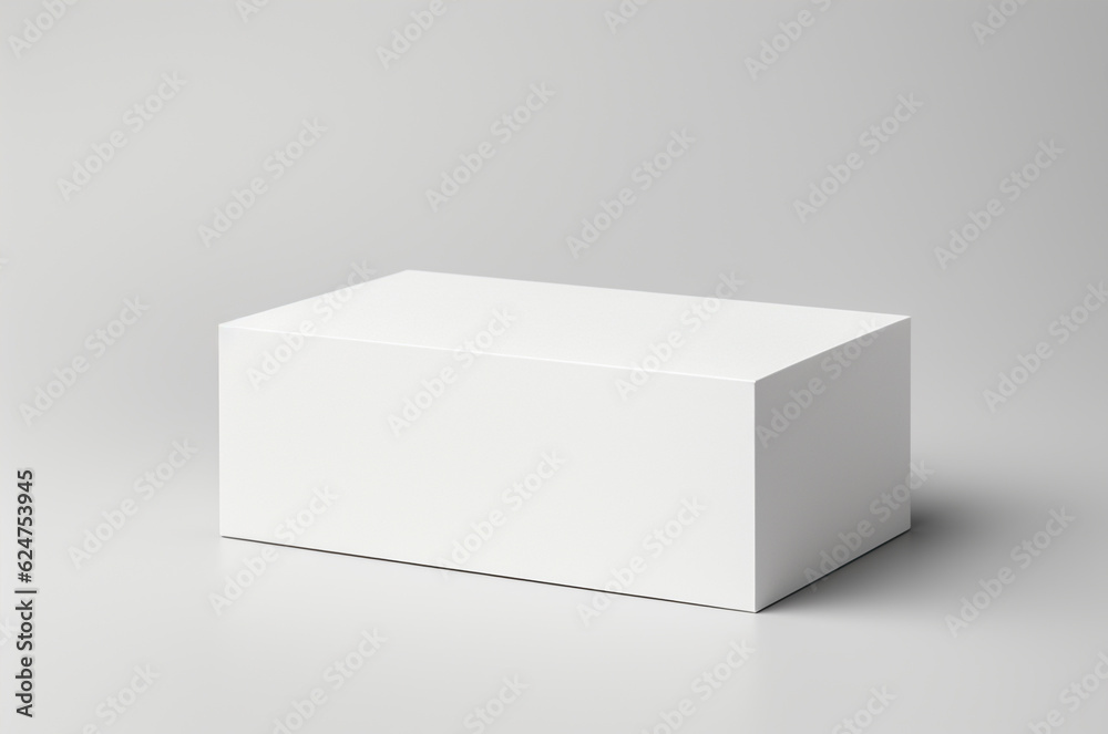 White box mockup on white background. Generative AI White box mockup on white background. Generative AI