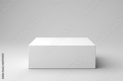 White box mockup on a white background. Front view. Generative AI