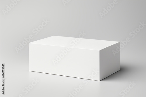 White box mockup on white background. Generative AI © upssallaaa
