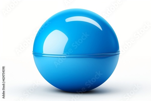 blue plastic ball isolated on a white background