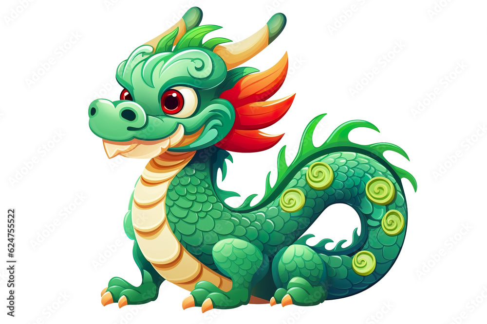 cute Chinese dragon, white isolated background PNG, cartoon style, animal designations cute Chinese dragon, white isolated background PNG, cartoon style, animal designations