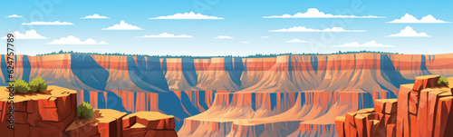 Grand Canyon vector simple 3d smooth cut and paste isolated illustration