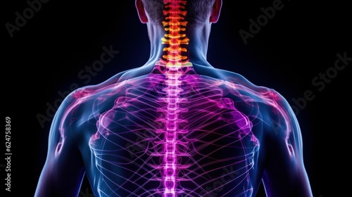 X-ray model for spine scoliosis illustration