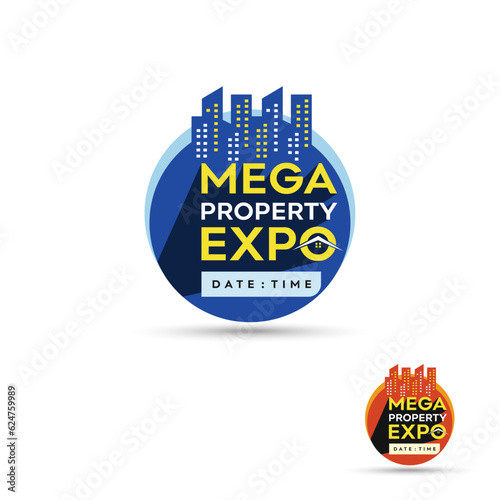 Mega Property Expo, Real Estate Property Show Logo Unit, Event Logo Vector Design