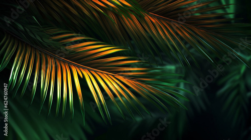 Fototapeta Naklejka Na Ścianę i Meble -  palm tree leaf HD 8K wallpaper Stock Photographic Image
