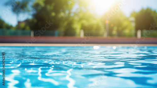 swimming pool water. summer background with copyspace