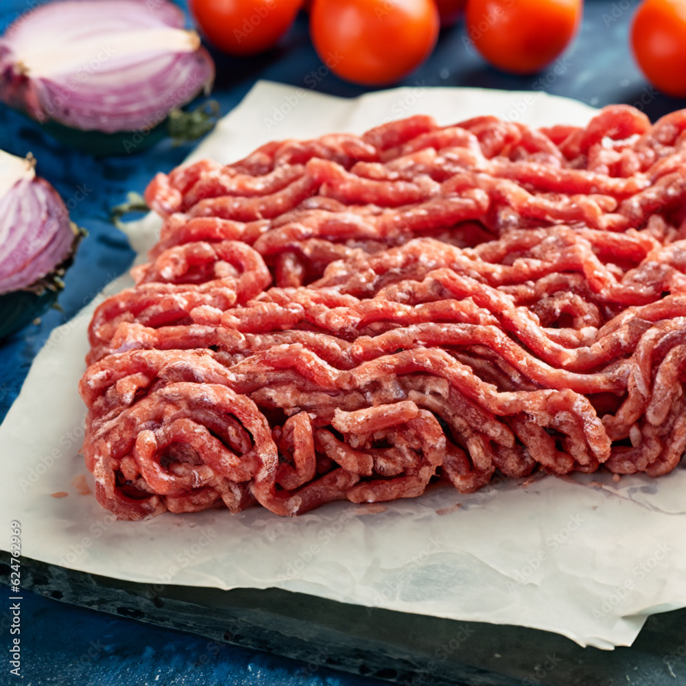 raw ground beef, delicious beef. Beef for hamburger raw ground beef, delicious beef. Beef for hamburger