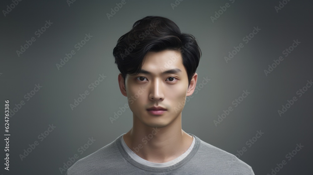 Fototapeta premium A young asian man. Illustration AI Generative