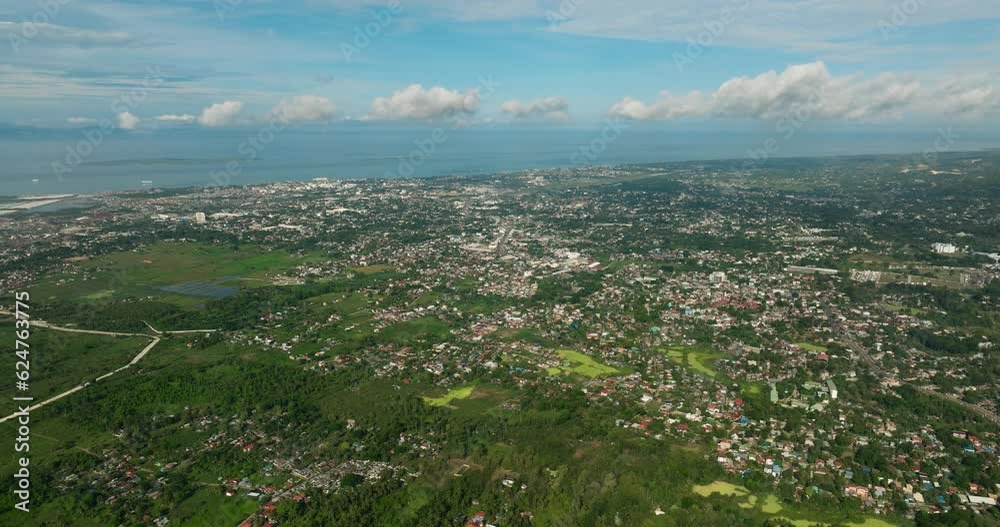 Zamboanga City in Zamboanga Peninsula. Mindanao, Philippines. View from above, cityscape. Zamboanga City in Zamboanga Peninsula. Mindanao, Philippines. View from above, cityscape.