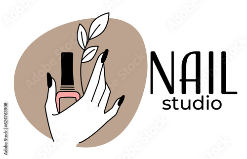 Nail studio, beauty salon with manicure procedures vector