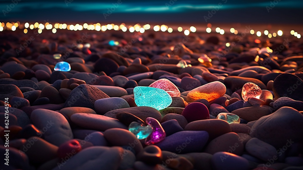stones on the beach HD 8K wallpaper Stock Photographic Image