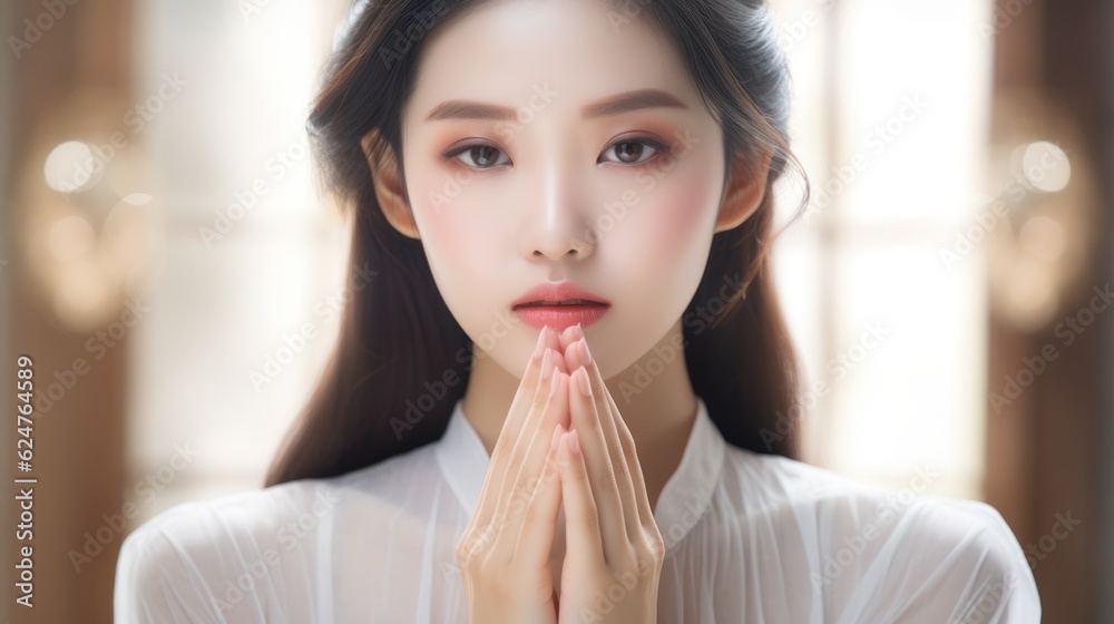 Beautiful asian woman. Illustration AI Generative Beautiful asian woman. Illustration AI Generative