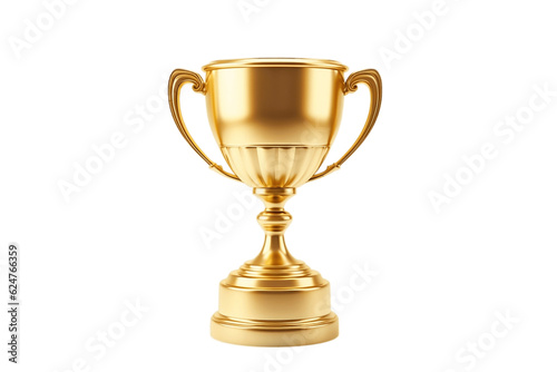 Slika na platnu Golden Trophy Cup: Isolated on transparent background, Generative Ai