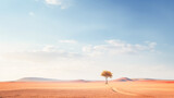 Solitary Tree in the Desert - Enhanced by Generative AI
