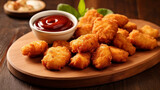 fried chicken nuggets HD 8K wallpaper Stock Photographic Image
