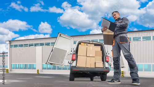 Guy courier. Delivery man a...
