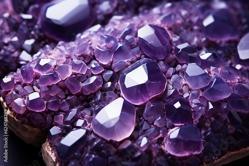 Obraz na płótnie Amethyst geode Stone texture, background Generative AI