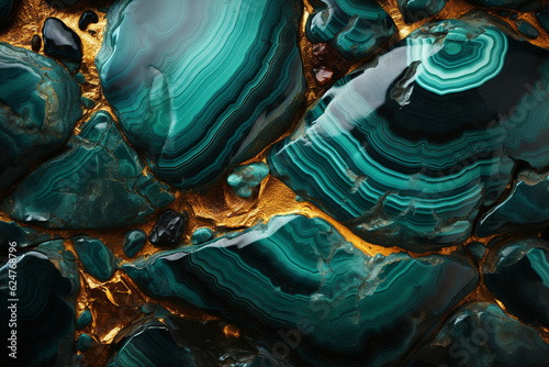 Malachite Stone texture, background Generative AI