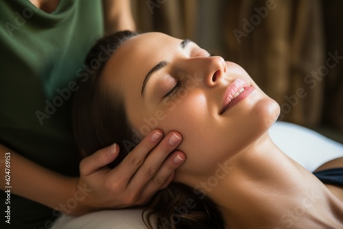 girl getting osteopathic head massage 